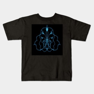 Abstract ice blue butterfly Kids T-Shirt